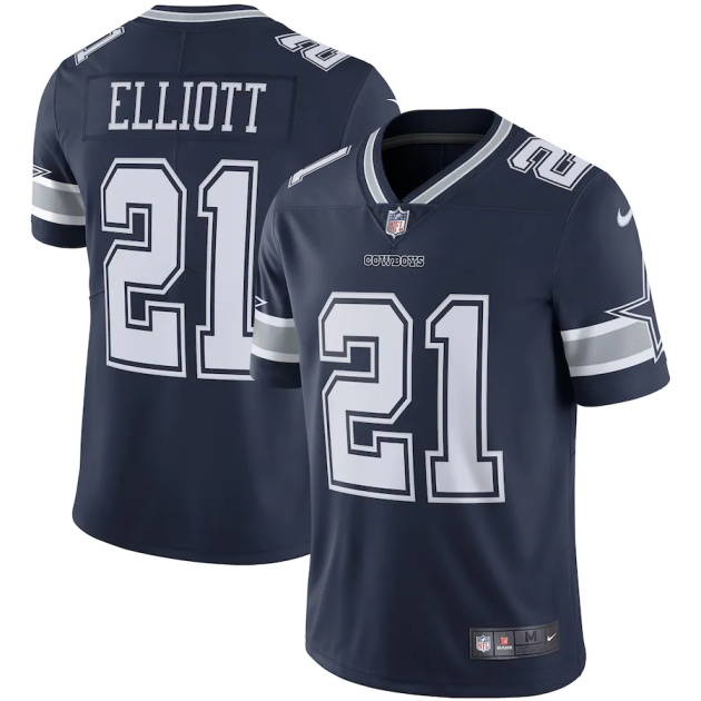 mens nike ezekiel elliott navy dallas cowboys vapor limited jersey